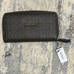 Guess Brown Zip-Around Wallet